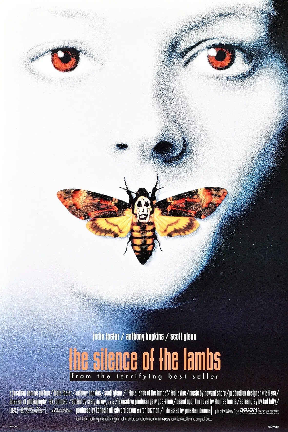 the movie poster for Silence of the Lambs