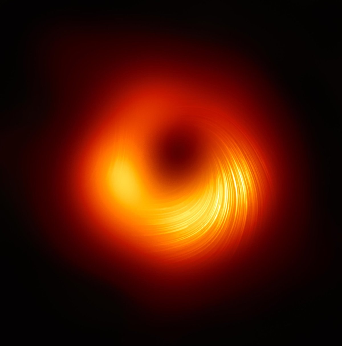 swirling image of the black hole at the center of the M87 galaxy