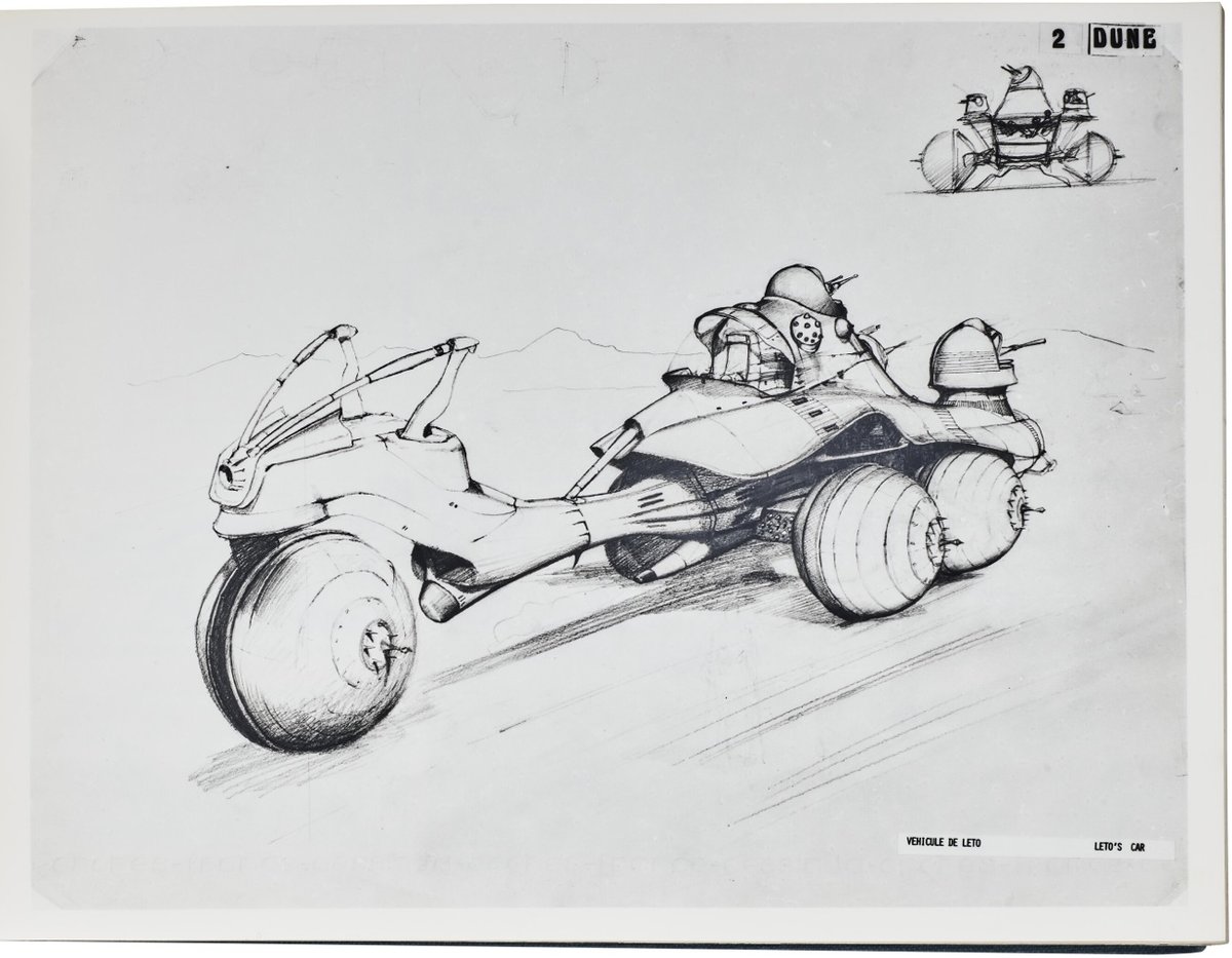 drawing of a motorcycle-like vehicle from Dune