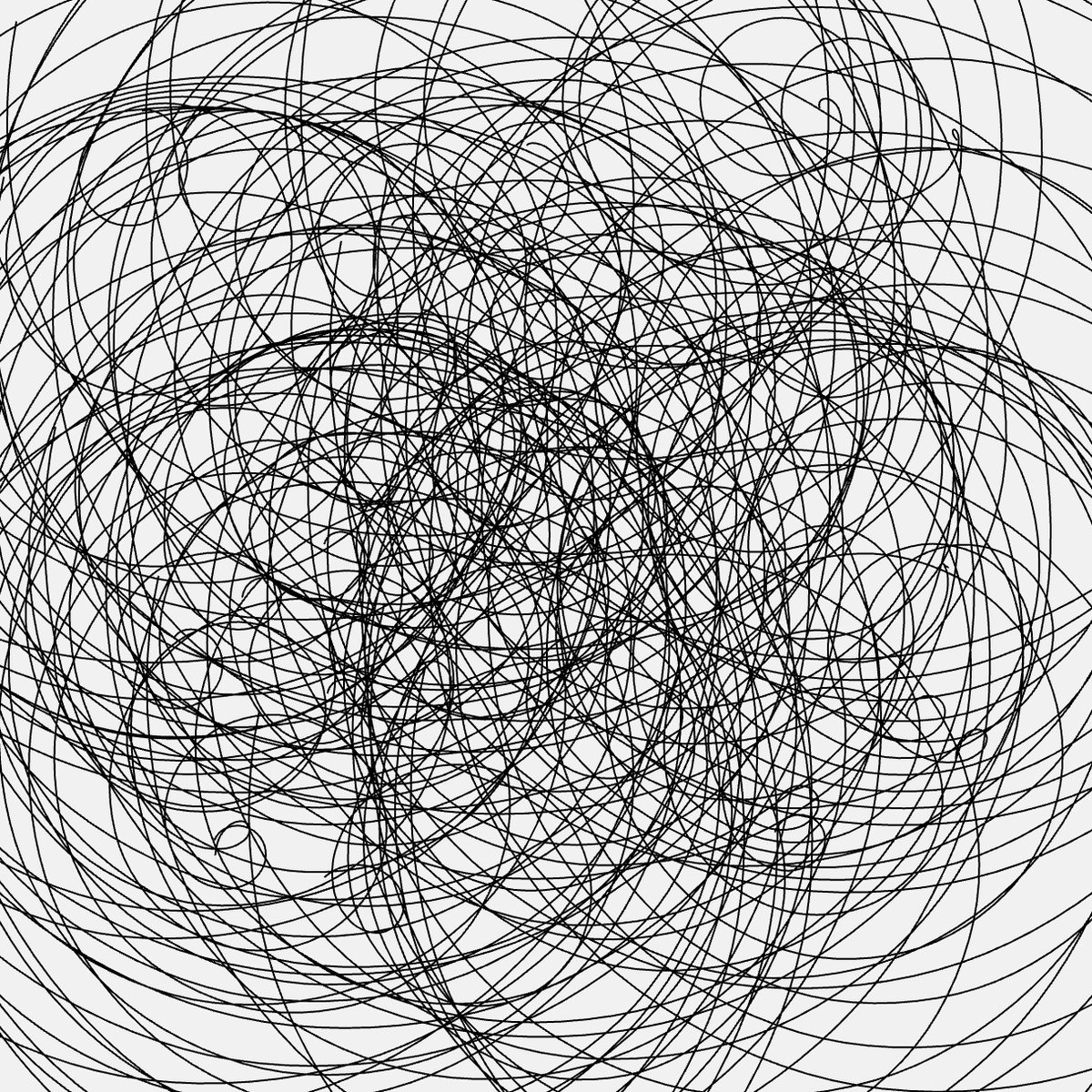 many overlapping spirals