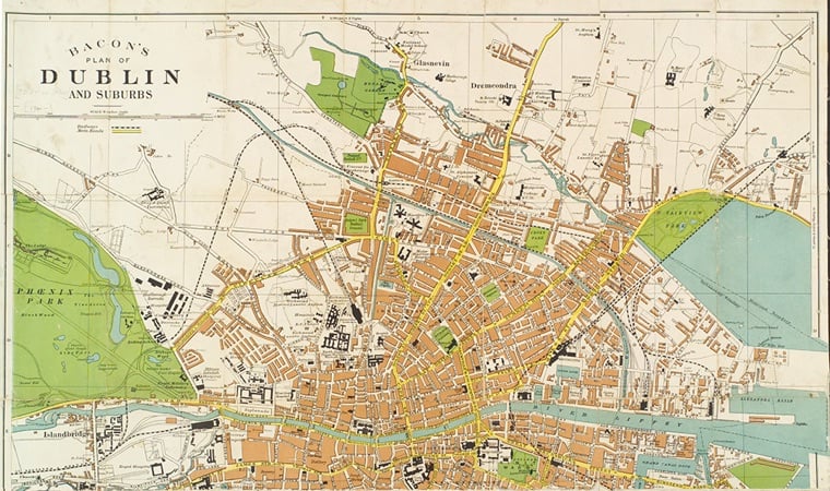 Map of Dublin - NYPL digital collections