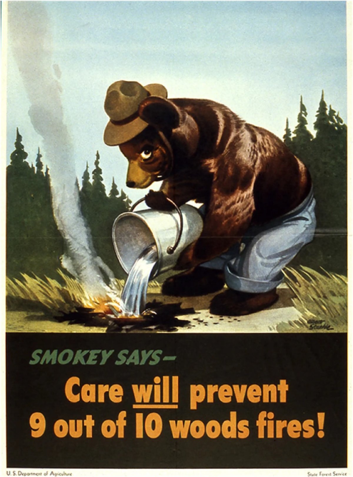 a Smokey Bear poster