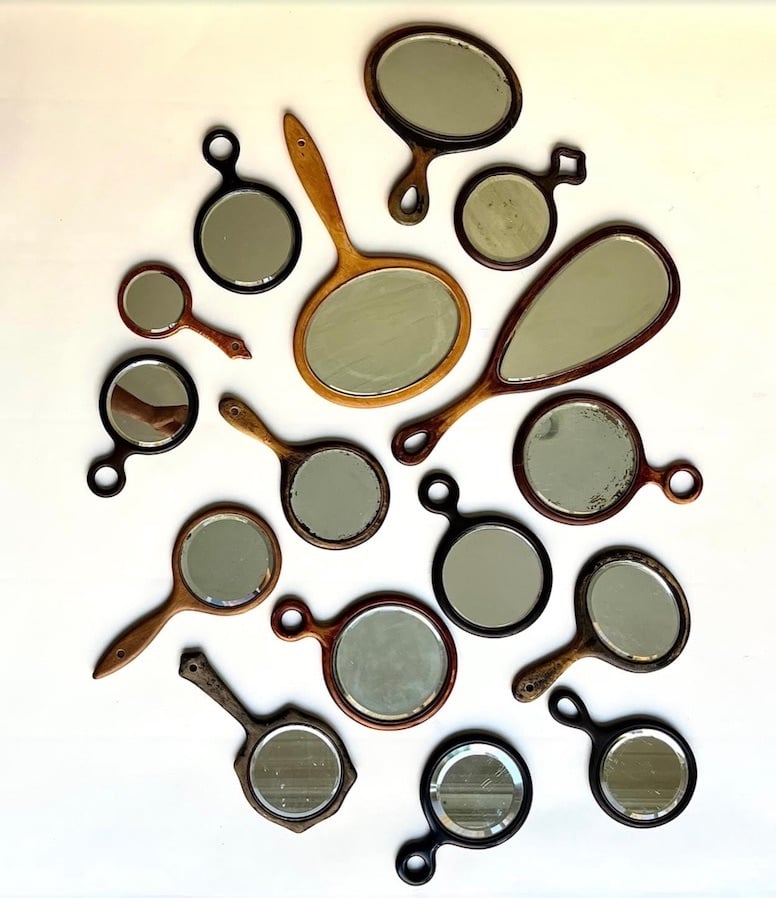 a collection vintage mirrors