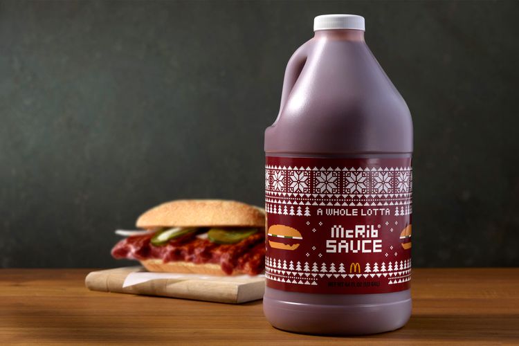 a half-gallon jug of McDonald's McRib sauce