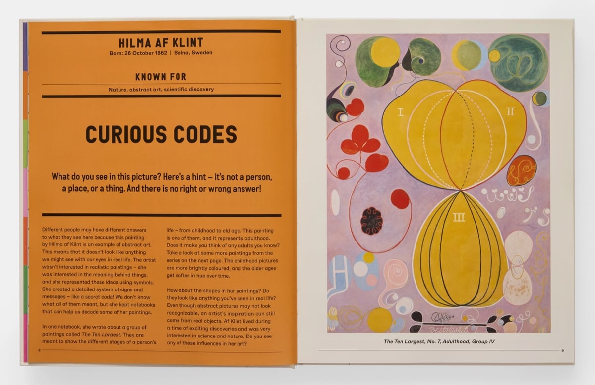 spread of a book featuring the art work of Hilma af Klint