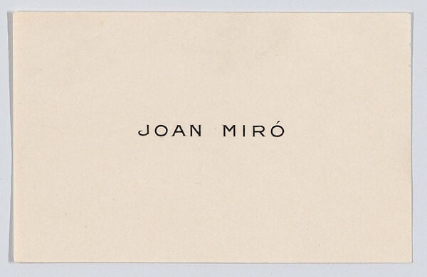 calling card of Joan Miro