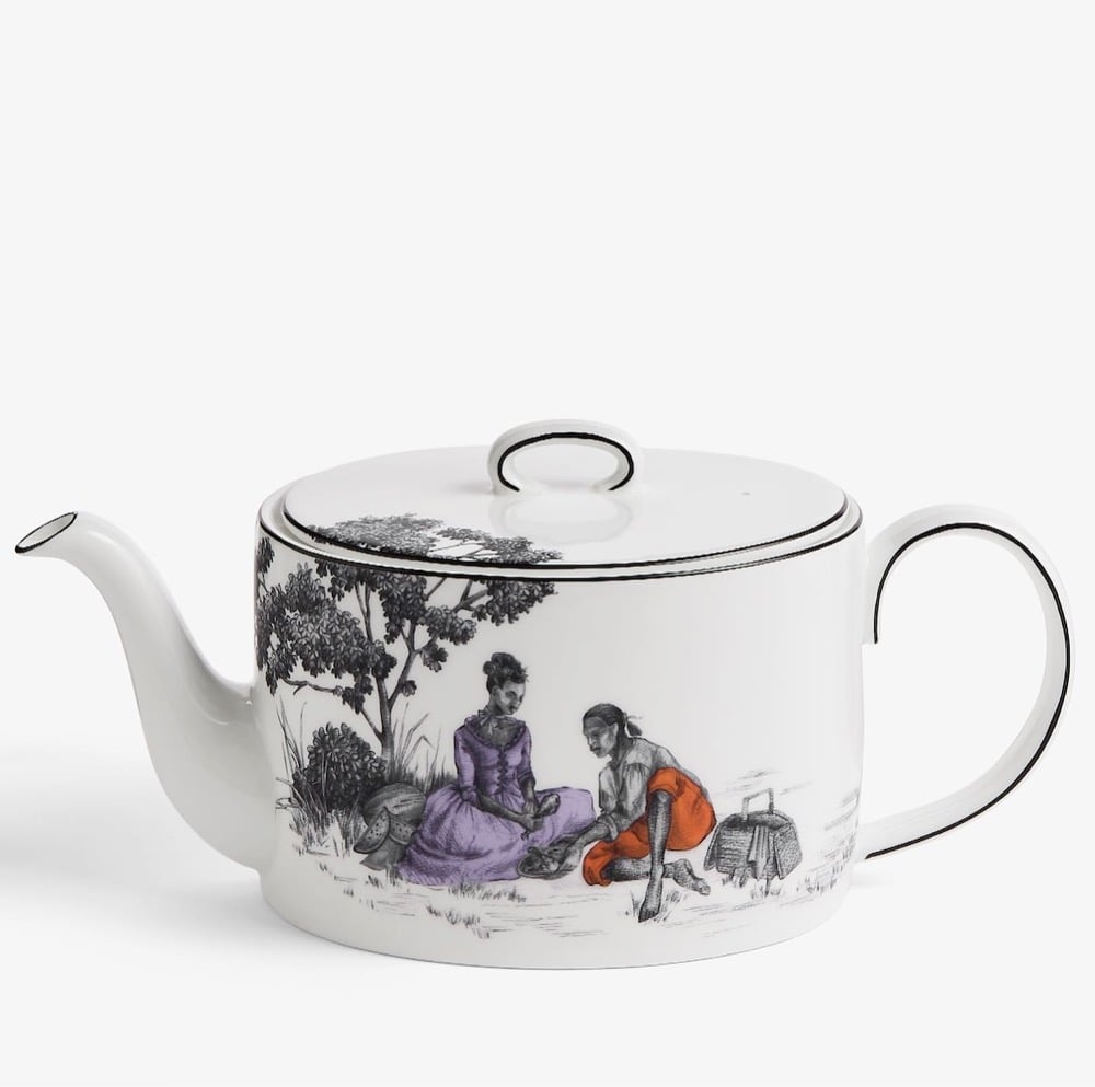 Sheila Bridges' Harlem Toile pattern on a tea cup