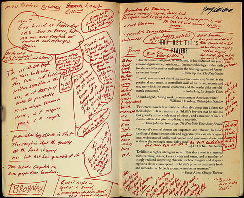 David Foster Wallace's annotated DeLillo