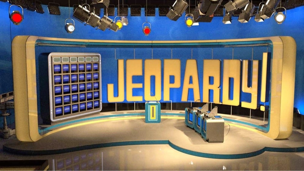 digital recreation of the set of Jeopardy!