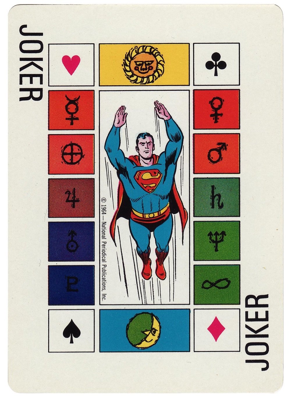 joker playing card with a picture of Superman