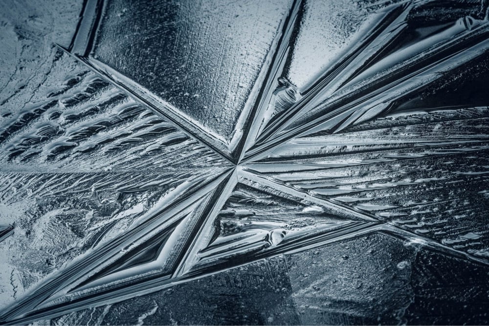 closeup shot of ice crystals