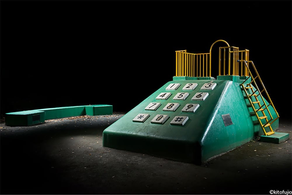 playground equipment shaped like a telephone