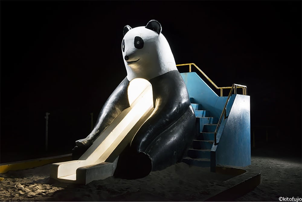 playground equipment shaped like a panda