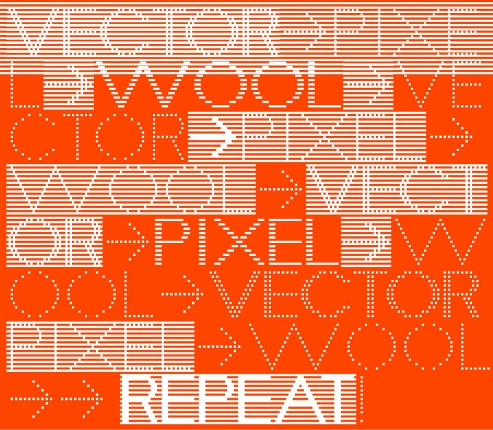 words set in the Knit Grotesk typeface, designed for hand knitting