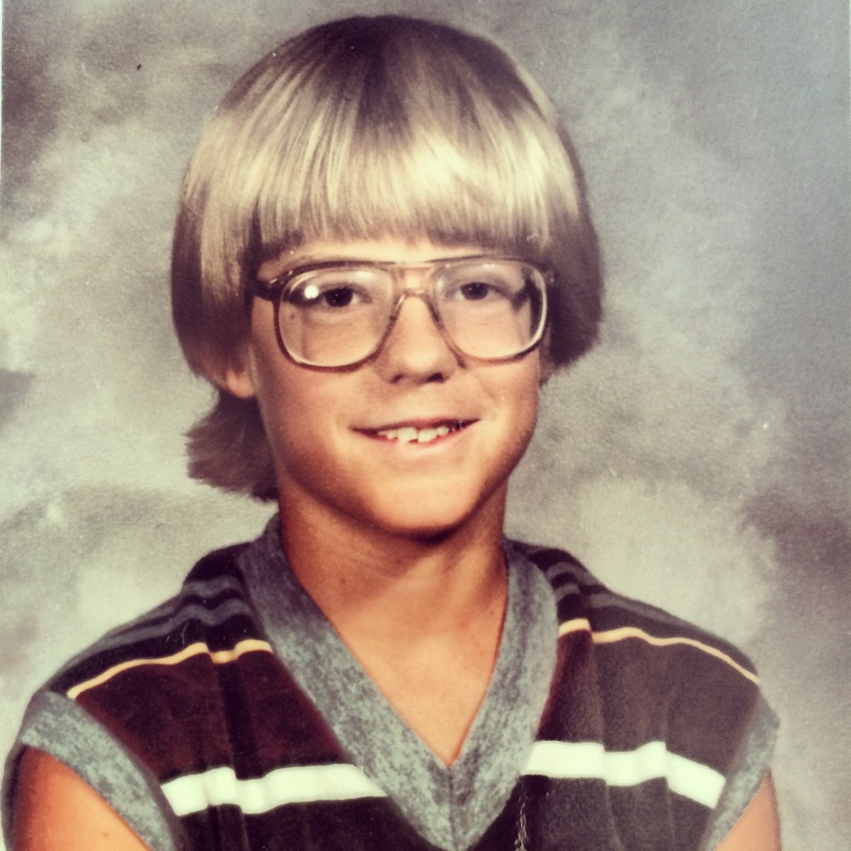 a very dorky blonde kid in 1984