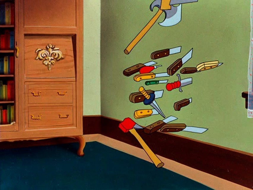 a background from a Looney Tunes cartoon with the characters removed