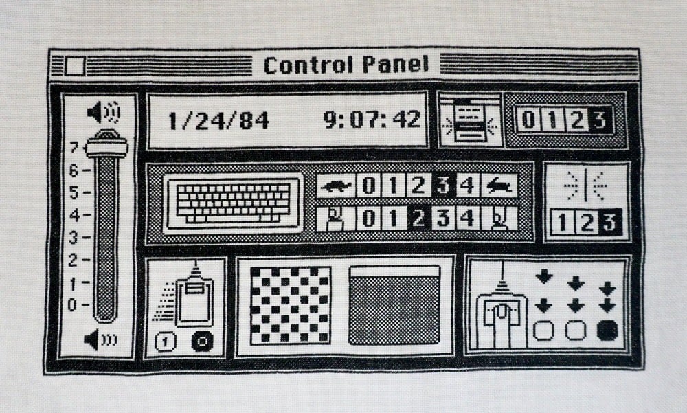 Mac OS Control Panel Cross Stitch