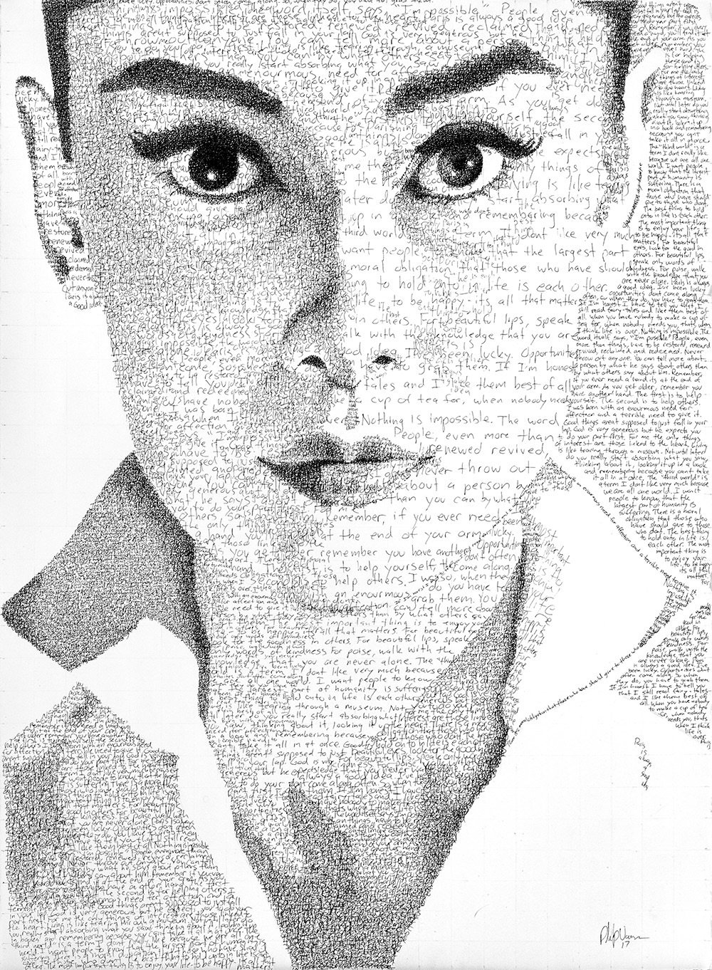 illustrated portrait of Audrey Hepburn