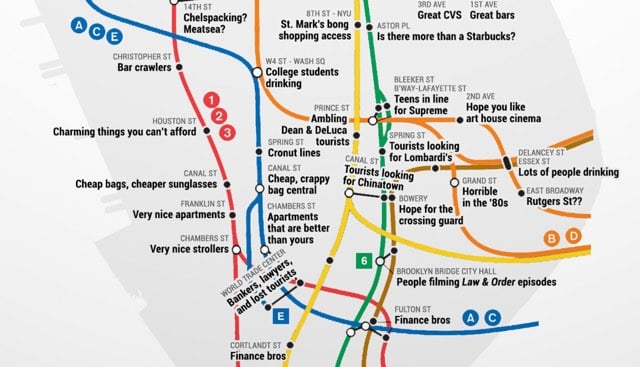 Real subway map of Manhattan