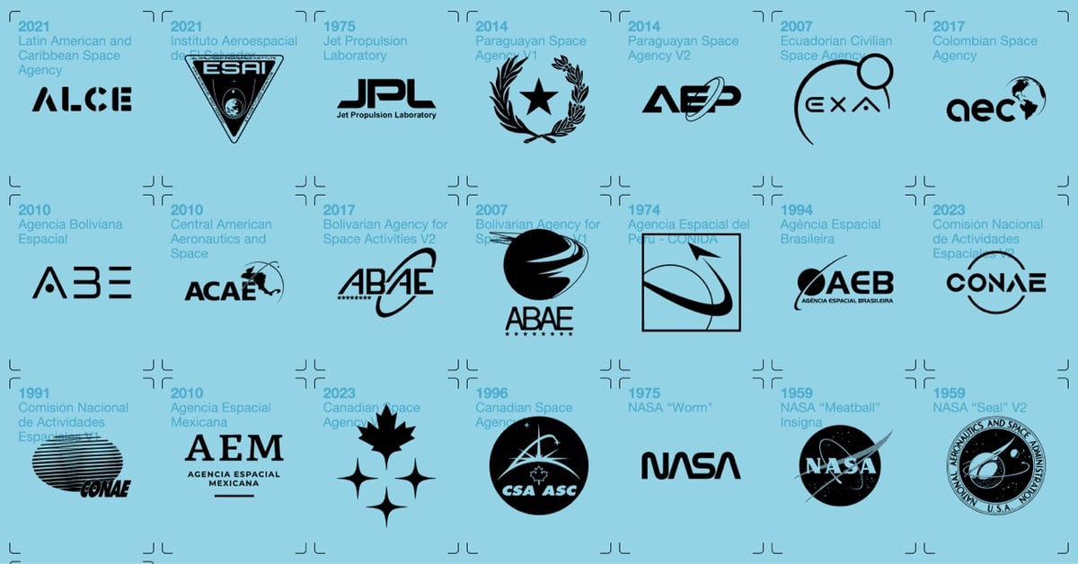 a number of logos of US space agencies
