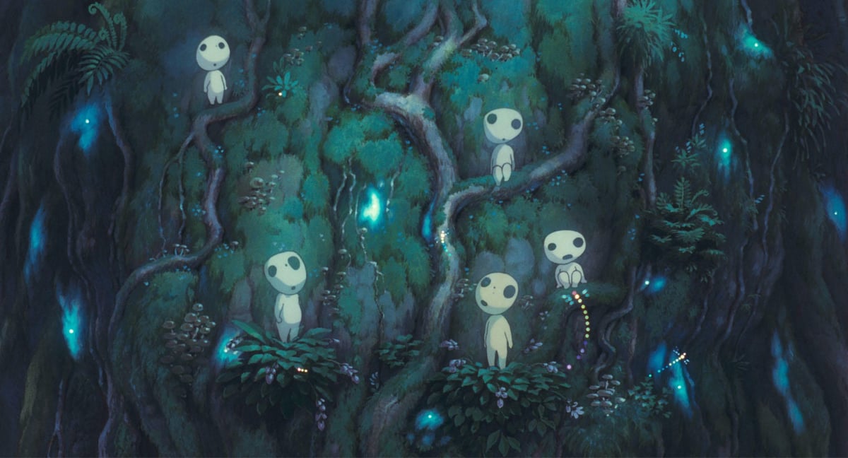 a still from a Studio Ghibli movie featuring Miyazaki's weird little guys