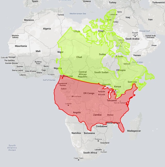 The true size of things on world maps