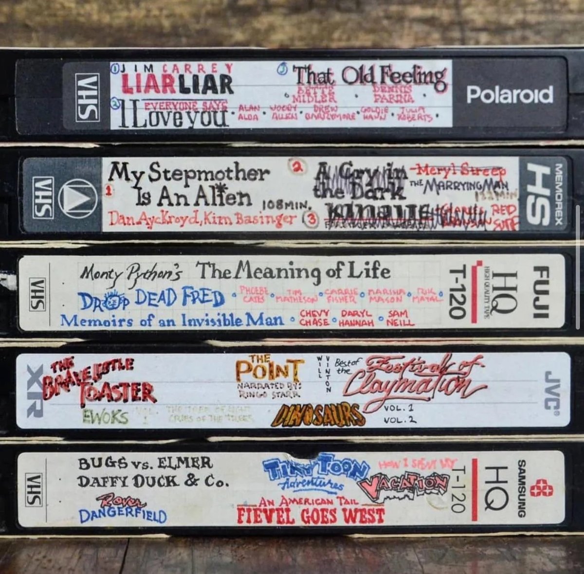 hand-drawn label on a VHS tape