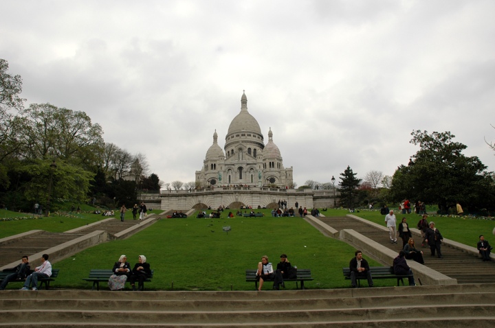 Postcard view of Sacre Coeur