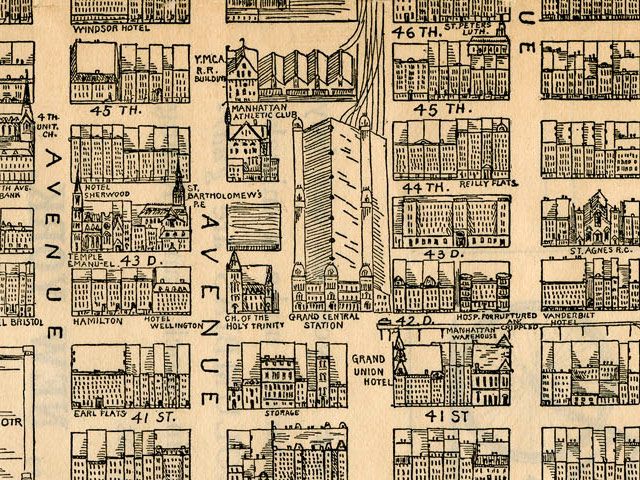 1890 Midtown Manhattan Map