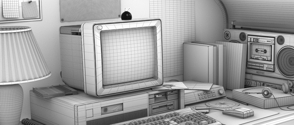 1991 Computer Wireframe