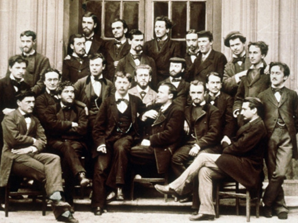 Henri Bergson with his 1878 Classmates, all turn of the century French men in dark suits