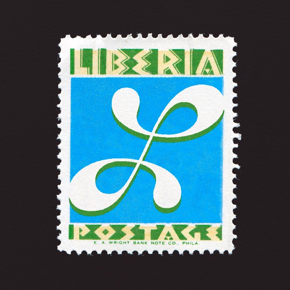 Liberian stamp with the letter L on it