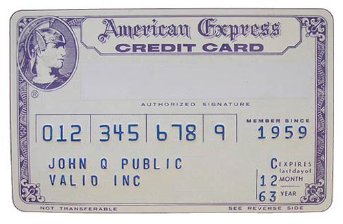 American Express card from 1963
