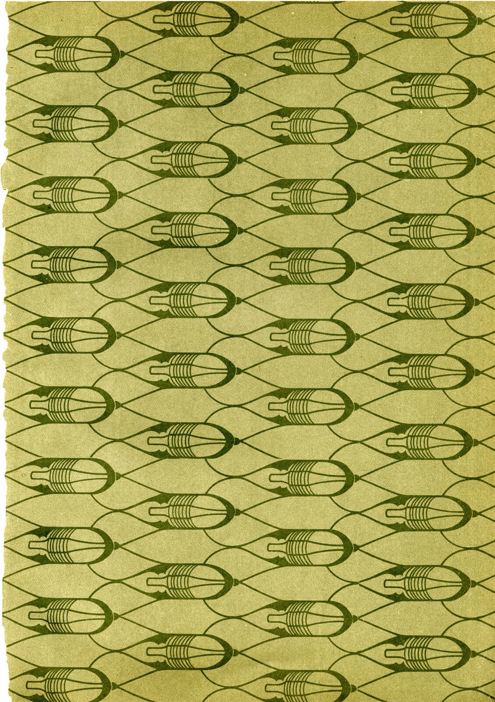 a pattern of dark green shapes on a light green background