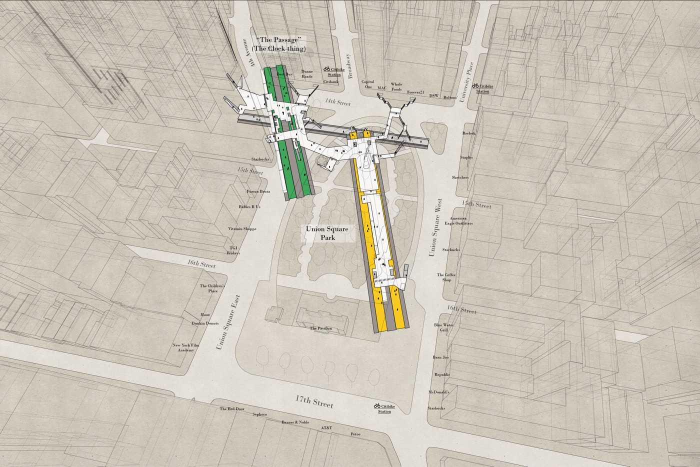 X-ray maps of NYC subway stations