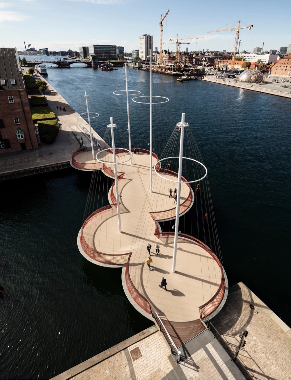 Copenhagen's Circle Bridge, which crosses a canal and is made up of several circles