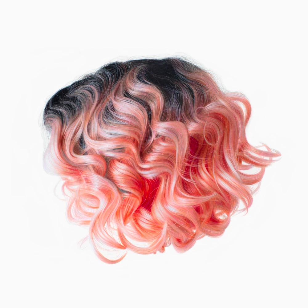 drawing of a colorful wig