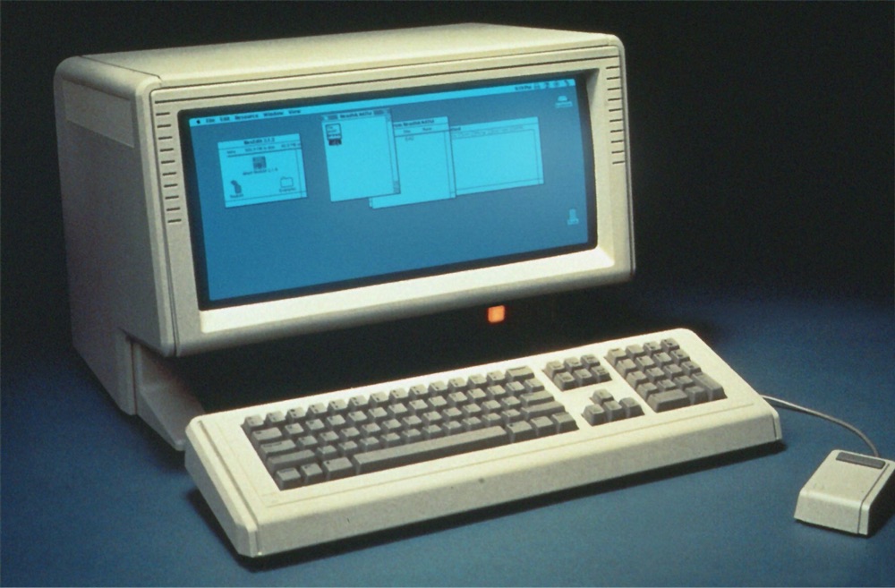 a mockup of a widescreen Apple Lisa