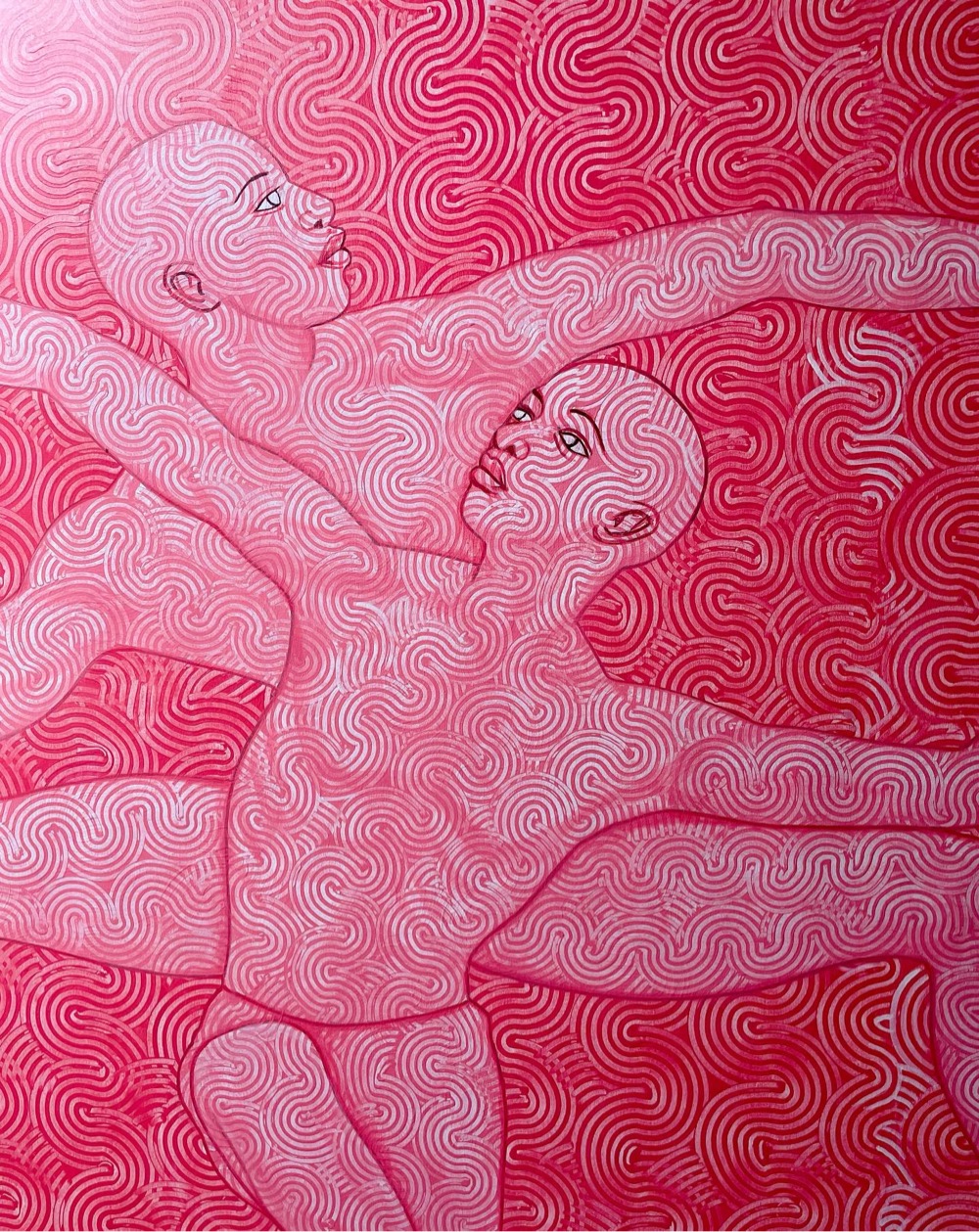 portrait of two dancers in pink