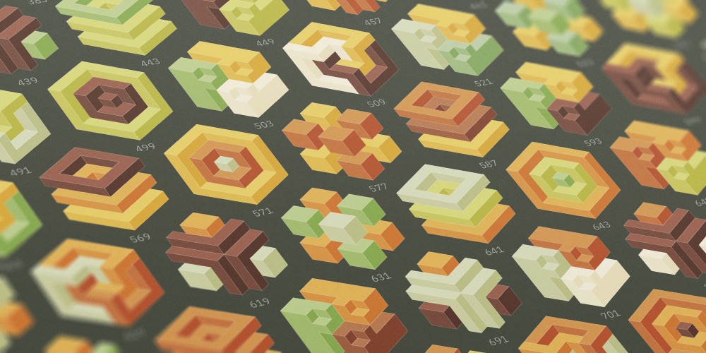 detail of a poster that visualized prime numbers as geometric shapes
