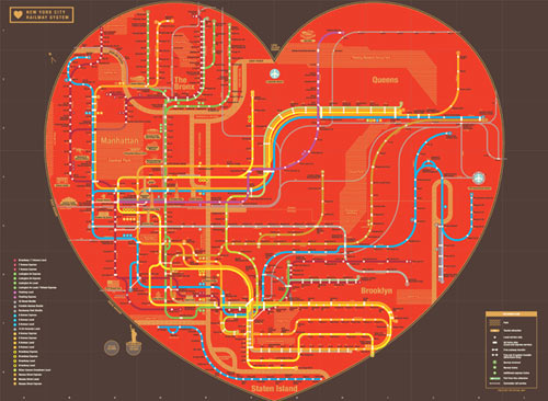 Heart NYC Subway Map