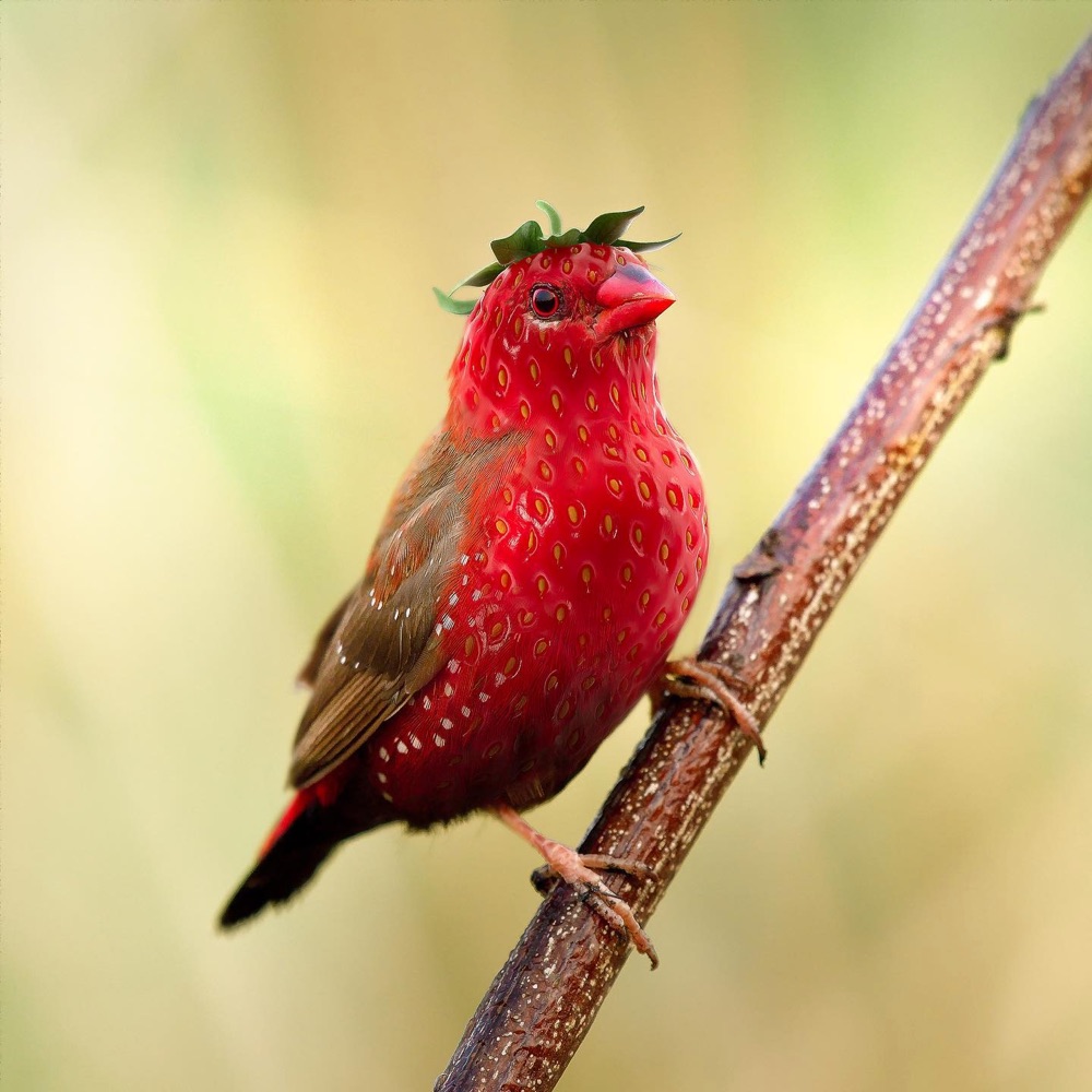 strawberry bird