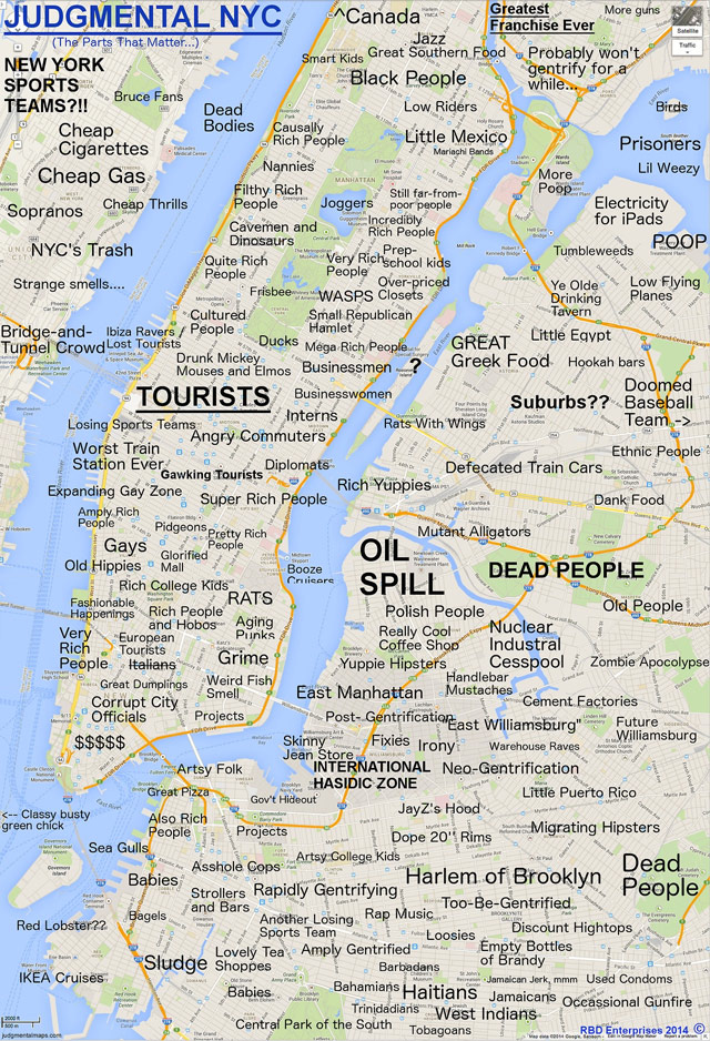 Judgmental NYC map