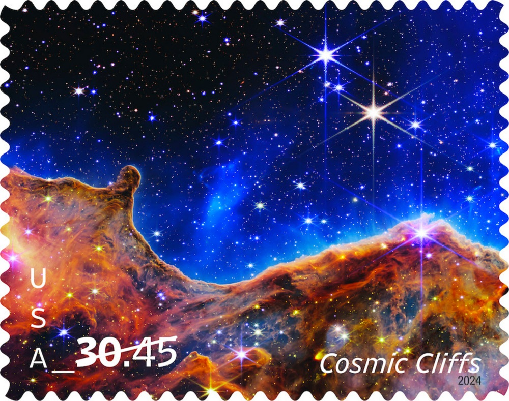USPS stamp of the Cosmic Cliffs astronomy image