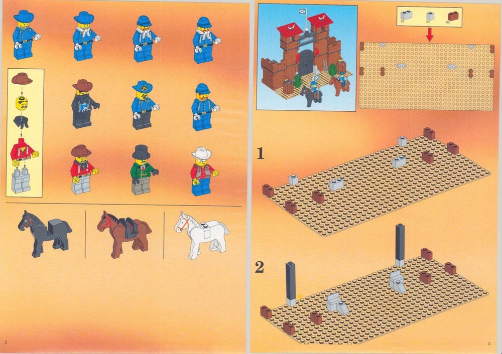 sample page of the instructions for making a Lego fort