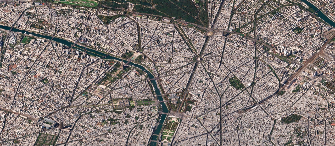 low-angle satellite of Paris