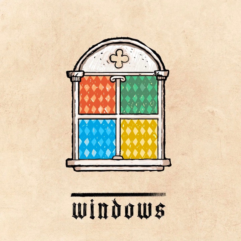 a medieval-style version of the Microsoft Windows logo