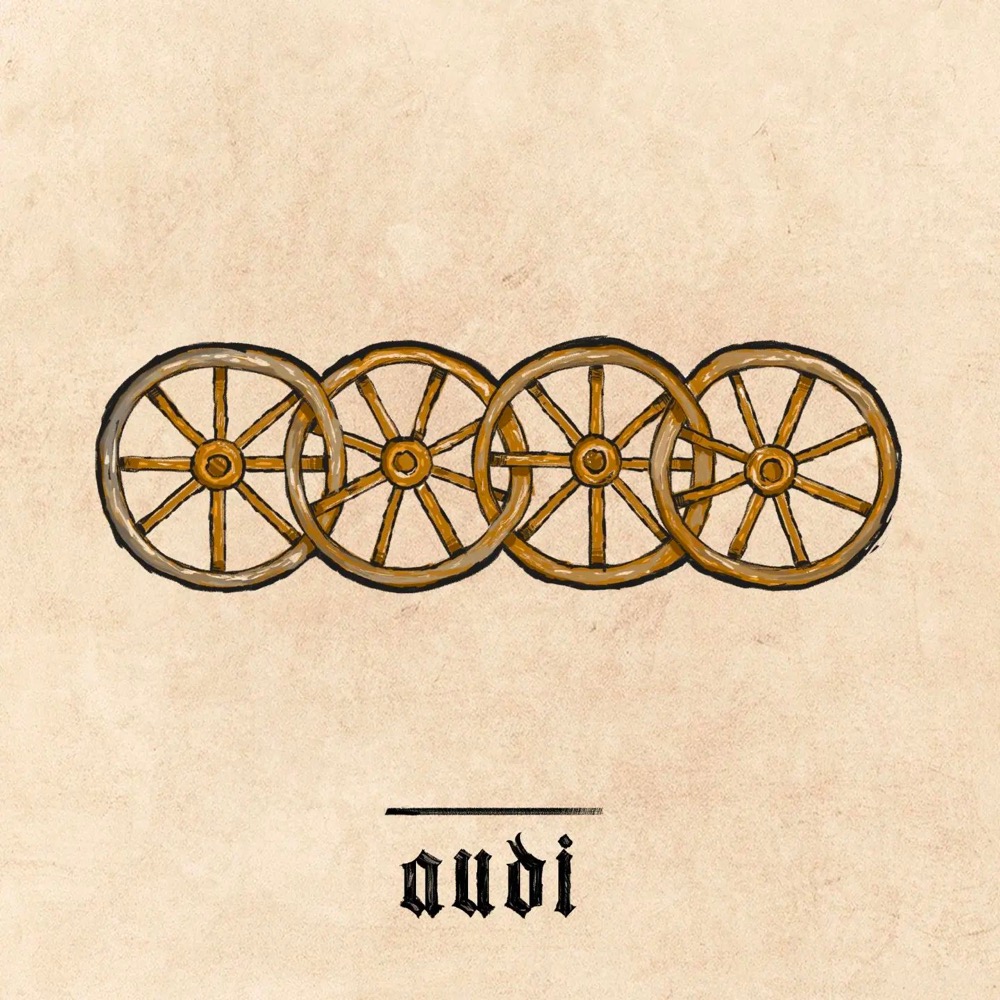 a medieval-style version of the Audi logo