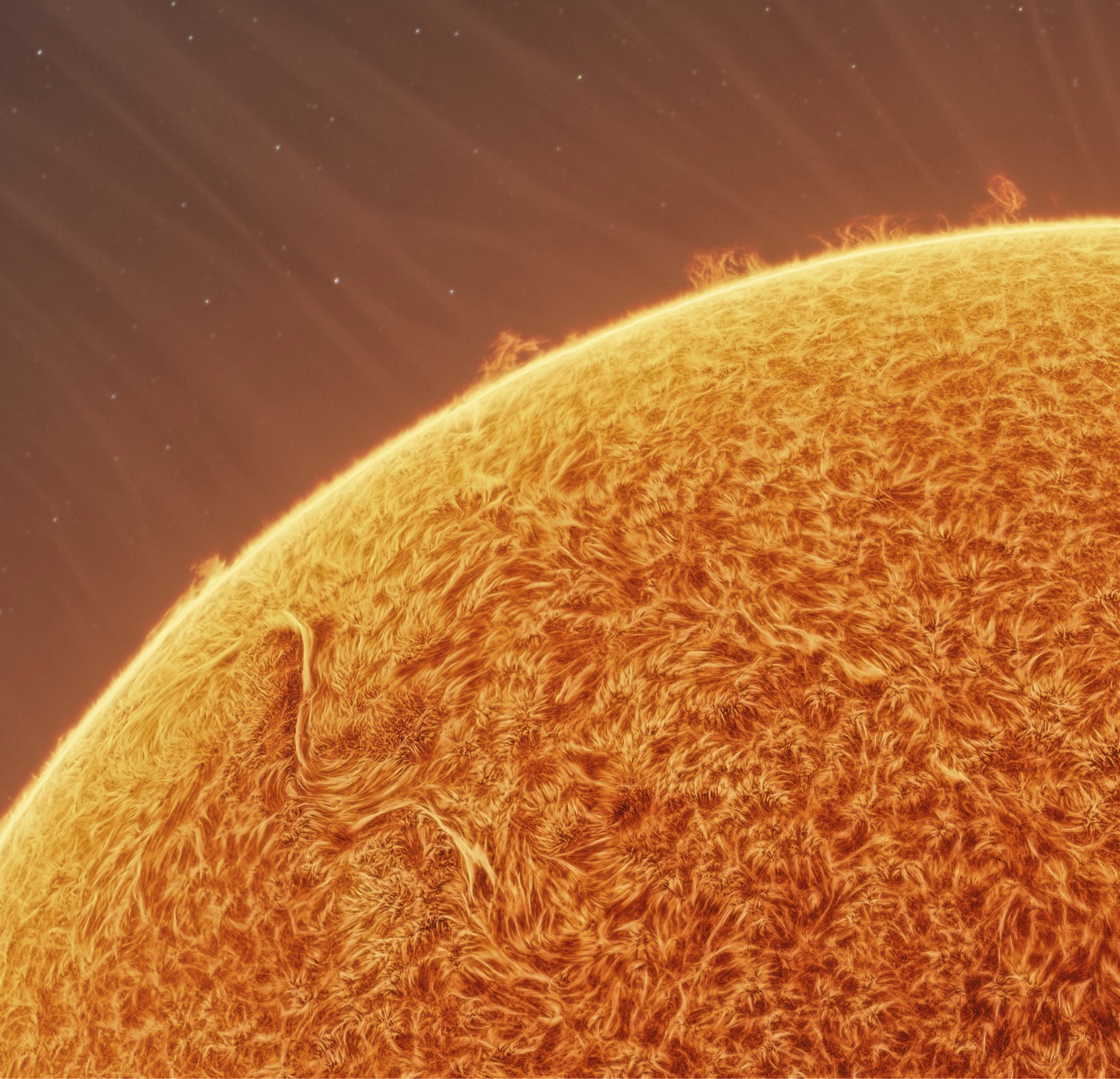 detail of an astounding image of the Sun
