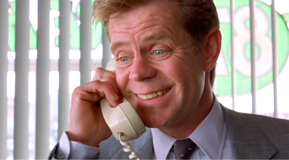 William H. Macy on the phone in a scene from Fargo